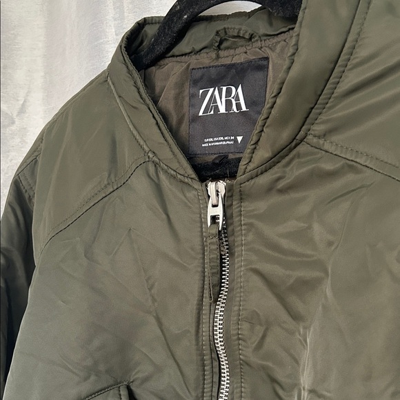 Zara Women's Dark Green Bomber Jacket - Picture 6 of 10